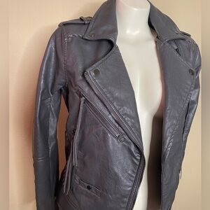 BlankNYC Stone Leather lace up biker moto jacket NWT XS